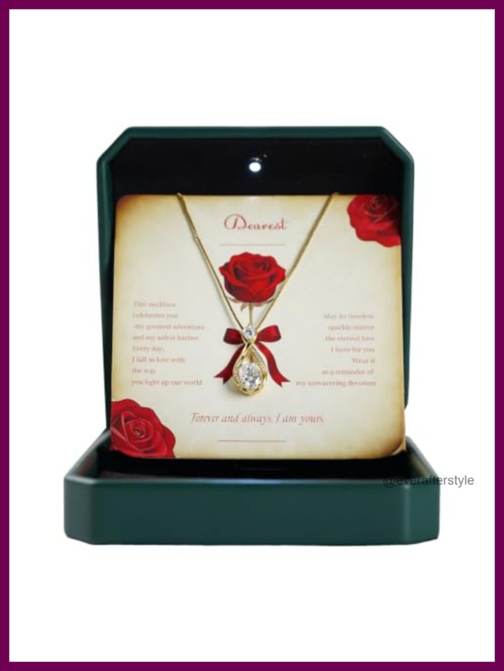 Moissanite Infinity Pendant Necklace Gold Plated Sterling Silver Anniversary